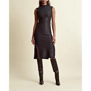 NEW byTimo Glitter Knit Midi Dress Women's Black Size Medium